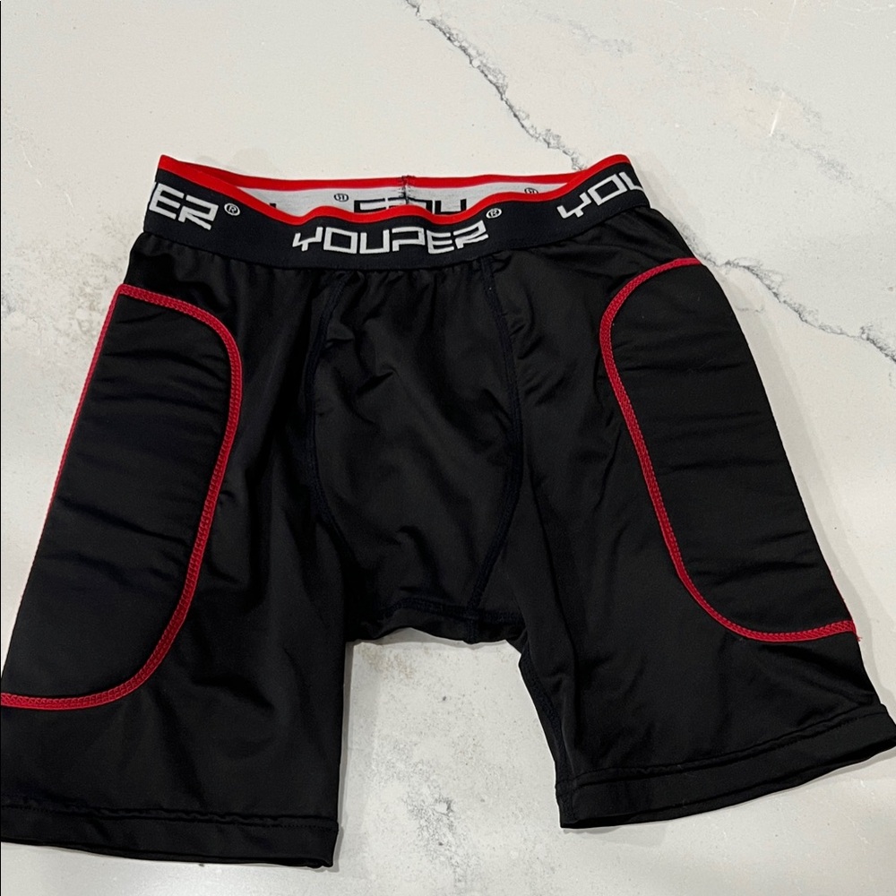Hype Black padded football girdle with Red Trim
